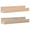 Estantes de pared 2 uds madera maciza de pino 50x12x9 cm 2