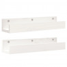 Estantes de pared 2 uds madera maciza de pino blanco 50x12x9 cm 2
