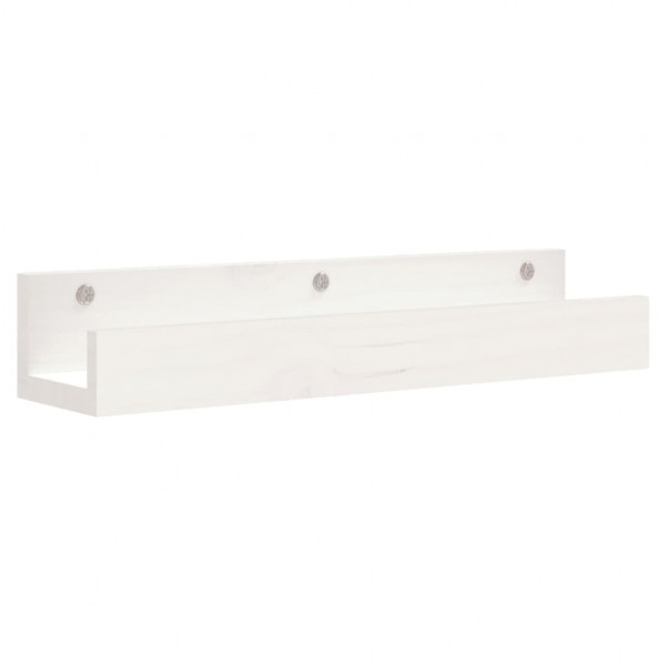 Estantes de pared 2 uds madera maciza de pino blanco 50x12x9 cm M 3