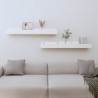 Prateleiras de parede 2 pcs 80x12x9 cm pinho maciço branco 1