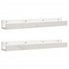 Prateleiras de parede 2 pcs 80x12x9 cm pinho maciço branco 2