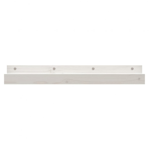 Estantes de pared 2 uds madera maciza de pino blanco 80x12x9 cm M 4