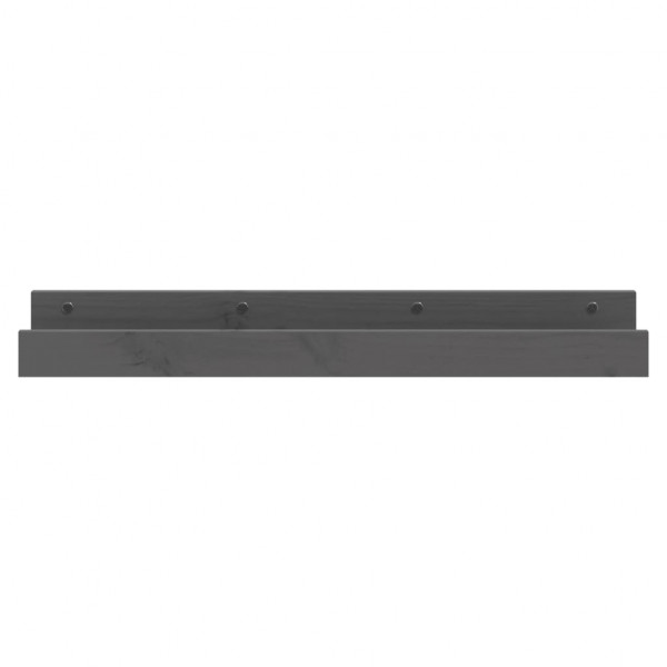 Prateleiras de parede 2 pcs 80x12x9 cm pinho maciço cinzento M 4