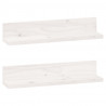 Estantes de pared 2 uds madera maciza de pino blanco 50x11x9 cm 2