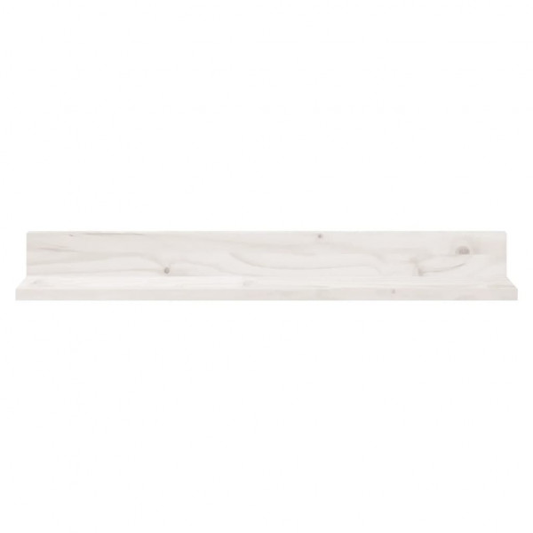 Prateleiras de parede 2 pcs 80x11x9 cm pinho maciço branco M 3