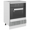 Armario de horno cocina contrachapado gris Sonoma 60x46x81.5 cm 4