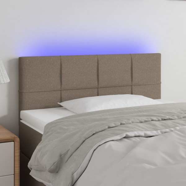 Cabecero con LED de tela gris taupe 100x5x78/88 cm D