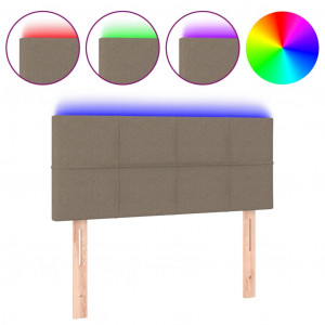 Cabecero con LED de tela gris taupe 100x5x78/88 cm H