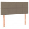 Cabeceira cama luzes LED tecido 100x5x78/88cm cinza-acastanhado 4