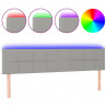 Cabeceira de cama c/luzes LED tecido 200x5x78/88 cm cinza-claro 2