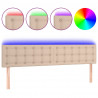 Cabecero con LED cuero sintético color capuchino 200x5x78/88 cm 2
