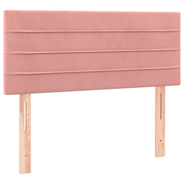Cabecero con LED de terciopelo rosa 80x5x78/88 cm M 4