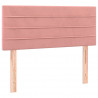 Cabecero con LED de terciopelo rosa 80x5x78/88 cm 4