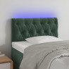 Cabecero con LED de terciopelo verde oscuro 80x7x78/88 cm 1