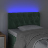 Cabecero con LED de terciopelo verde oscuro 80x7x78/88 cm 3