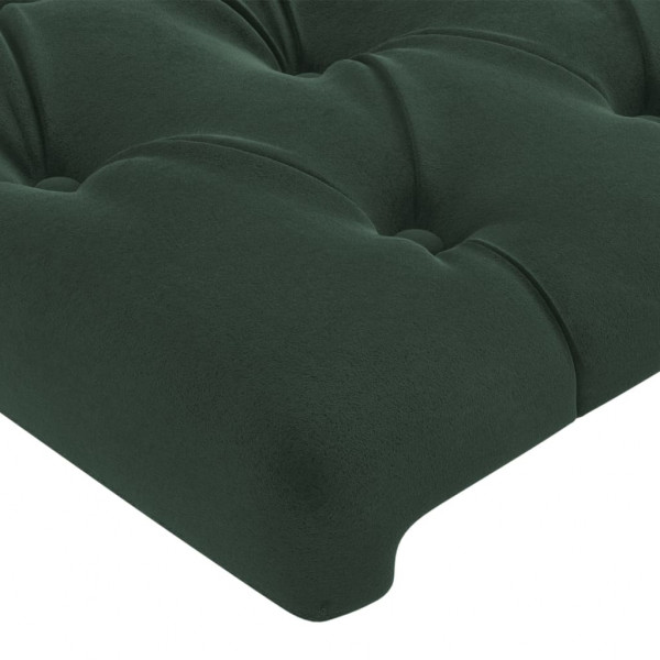 Cabeceira de cama c/ luzes LED veludo 80x7x78/88cm verde-escuro M 5
