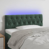 Cabecero con LED de terciopelo verde oscuro 90x7x78/88 cm 1