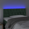 Cabeceira de cama c/ luzes LED veludo 90x7x78/88cm verde-escuro 3