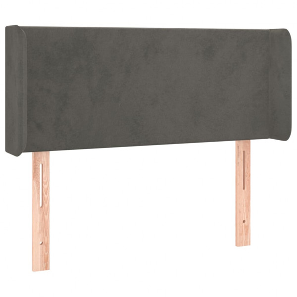 Cabeceira cama c/ luzes LED veludo 93x16x78/88cm cinza-escuro M 3