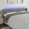 Cabecero con LED de terciopelo gris claro 203x16x78/88 cm 1