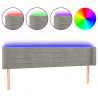 Cabecero con LED de terciopelo gris claro 203x16x78/88 cm 2