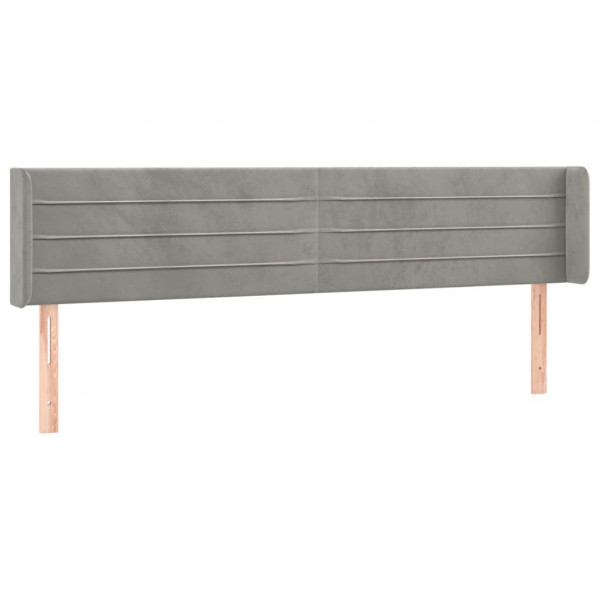 Cabeceira cama c/ luzes LED veludo 203x16x78/88 cm cinza-claro M 3