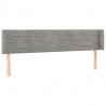 Cabecero con LED de terciopelo gris claro 203x16x78/88 cm 3