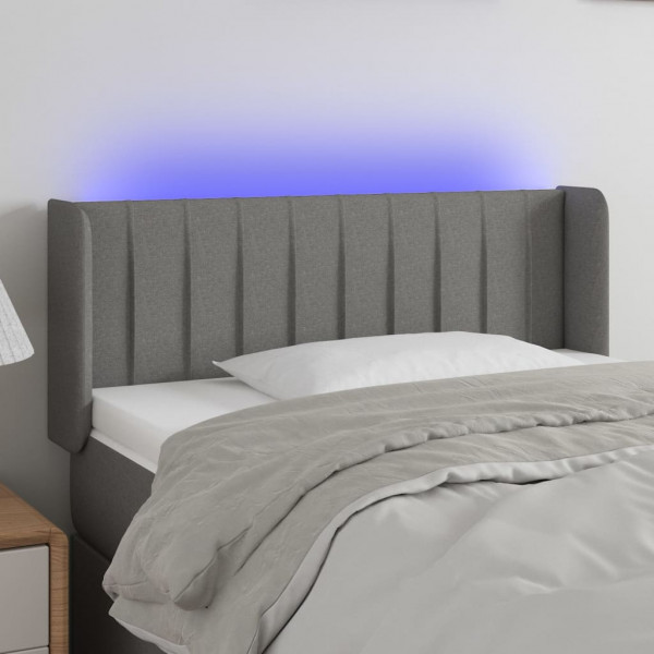 Cabecero con LED de tela gris oscuro 83x16x78/88 cm D