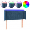 Cabecero con LED de terciopelo azul oscuro 103x16x78/88 cm 2