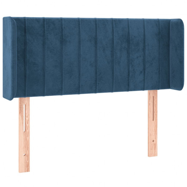 Cabecero con LED de terciopelo azul oscuro 103x16x78/88 cm M 3