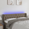 Cabecero con LED de tela gris taupe 163x16x78/88 cm 1