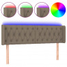 Cabecero con LED de tela gris taupe 163x16x78/88 cm 2