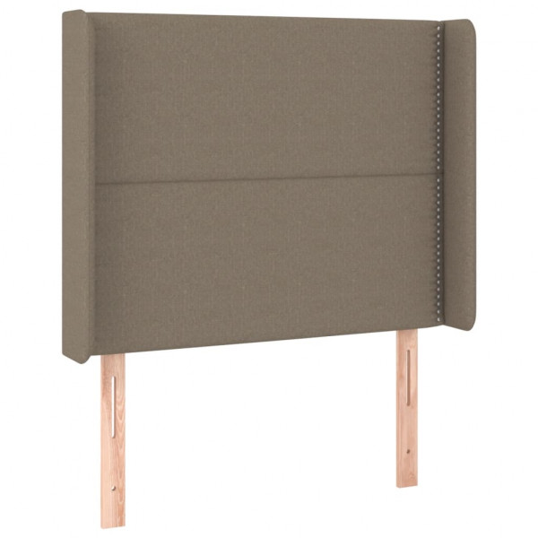 Cabeceira cama c/ LED tecido 93x16x118/128 cm cinza-acastanhado M 3