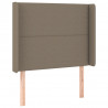 Cabeceira cama c/ LED tecido 93x16x118/128 cm cinza-acastanhado 3