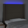 Cabeceira cama c/ LED tecido 93x16x118/128 cm cinza-acastanhado 4