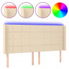 Cabecero con LED de tela color crema 203x16x118/128 cm 2
