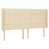 Cabecero con LED de tela color crema 203x16x118/128 cm 3