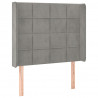 Cabecero con LED de terciopelo gris claro 83x16x118/128 cm 3