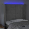 Cabecero con LED de terciopelo gris claro 83x16x118/128 cm 4