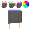 Cabecero con LED de terciopelo gris oscuro 93x16x118/128 cm 2