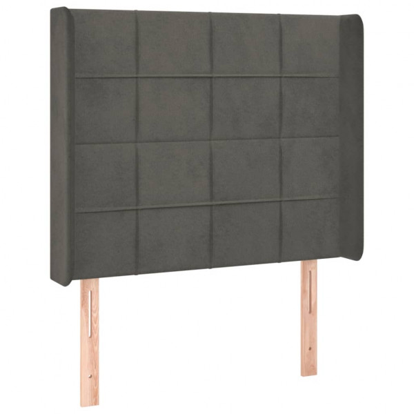 Cabecero con LED de terciopelo gris oscuro 93x16x118/128 cm M 3