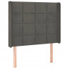 Cabecero con LED de terciopelo gris oscuro 93x16x118/128 cm 3