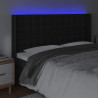 Cabecero con LED cuero sintético negro 203x16x118/128 cm 4