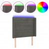 Cabecero con LED de terciopelo gris oscuro 103x16x118/128 cm 2