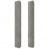 Cabecero con LED de terciopelo gris claro 83x16x118/128 cm 5