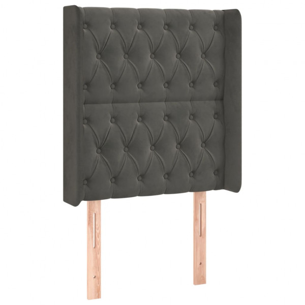 Cabecero con LED de terciopelo gris oscuro 83x16x118/128 cm M 3