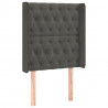 Cabecero con LED de terciopelo gris oscuro 83x16x118/128 cm 3