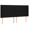 Cabeceira de cama c/ luzes LED tecido 203x16x118/128 cm preto 3