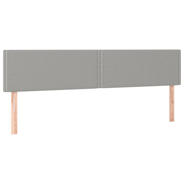 Cabeceira de cama c/luzes LED tecido 200x5x78/88 cm cinza-claro M 4