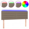 Cabecero con LED de tela gris taupe 144x5x78/88 cm 2